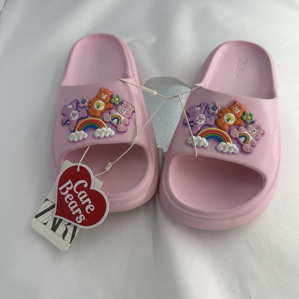 Care Bears Ladies Comfort Slides Pink NEW Woman's Size 6